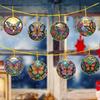 8 PCS Crystal Hanging Home Wall Decor Graceful Butterfly Acrylic Christmas Tree Single-Sided Wreath Elk for Xmas Tree Wall Decor