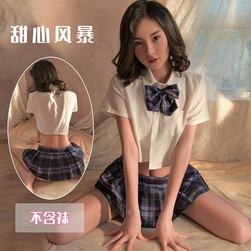 Sex underwear women's uniform sailor outfit sexy temptation pleated short skirt passion hip skirt suit pure temptation