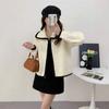 Spring New Zipper College Lapel Knitted Double-sided Woolen Cardigan Loose Soft Waxy Sweater Jacket Women