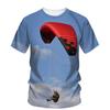 Tricou cu Model Parapantă Parapantă pentru Bărbați Sky Scape Imprimat 3D Mânecă Scurtă Modă de Vară Tricouri Street Gât Rotund