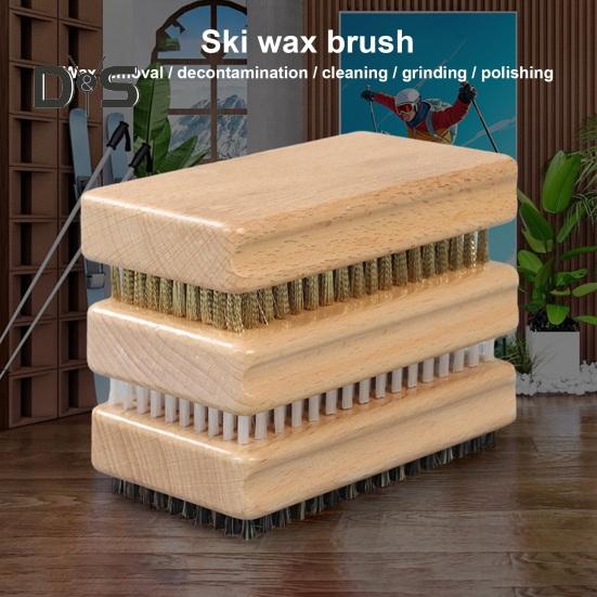 1/3ks štětec na vosk na snowboard Sada vosk na snowboard Nylon/mosaz/štětec na žíně na snowboard voskování leštění stínování