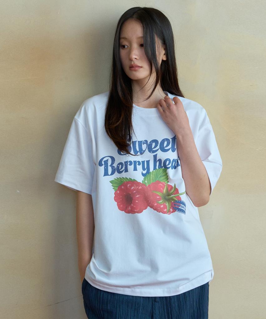 Wednesday Oasis For Woman Sweet Berry Heart Short Sleeve T-Shirt_Ivory(Wb6Tp28)
