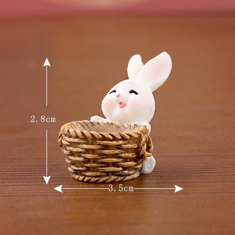 Cute Micro-landscape Mid-Autumn Festival Little Rabbit MooncakeGarden Decoration AccessoriesDesktop Car Resin Small Ornaments