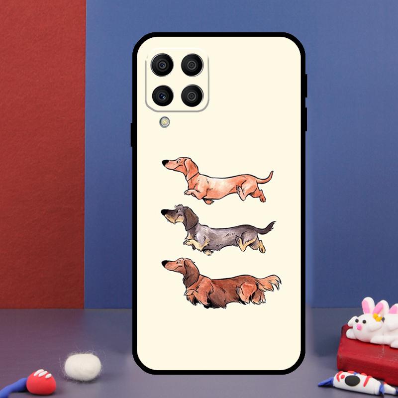 Cartoon Dachshund Dog For Samsung Galaxy M14 M34 M54 M33 M13 M23 M53 M15 M55 M31 M51 M20 M30s M32 M52 Phone Case