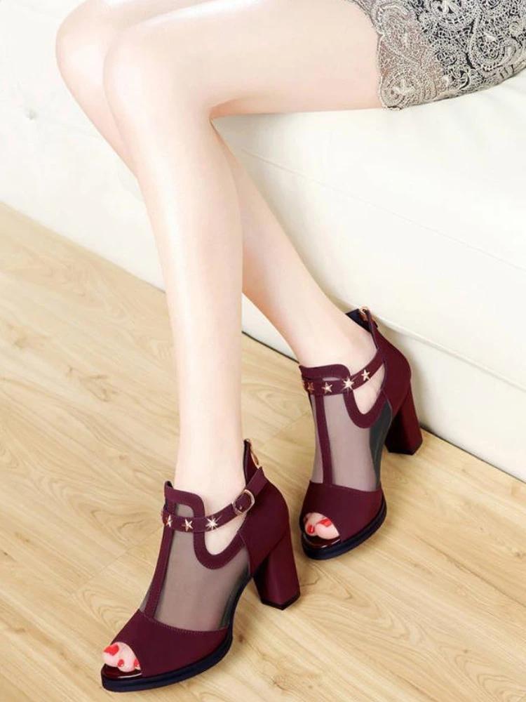 Fashion Outdoor High Heels Woman Shoes Low Price Summer 2025 Offers Shoe Wholesale Cheap Liquidation Footwear Luxury Sandals for Women