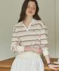 OURHOPE Striped Logo Collar Sweatshirt - Ivory