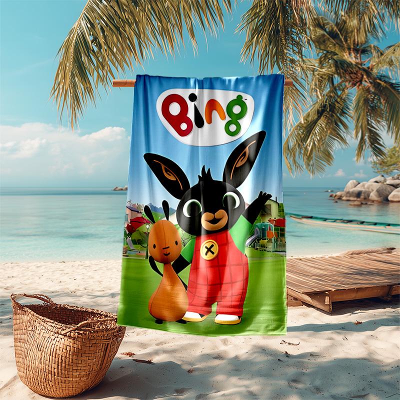 Proof Beach Towel with Bing Pattern - Soft,absorbent,quick-drying,machine Washable - Perfect for Swimming,camping,bathing