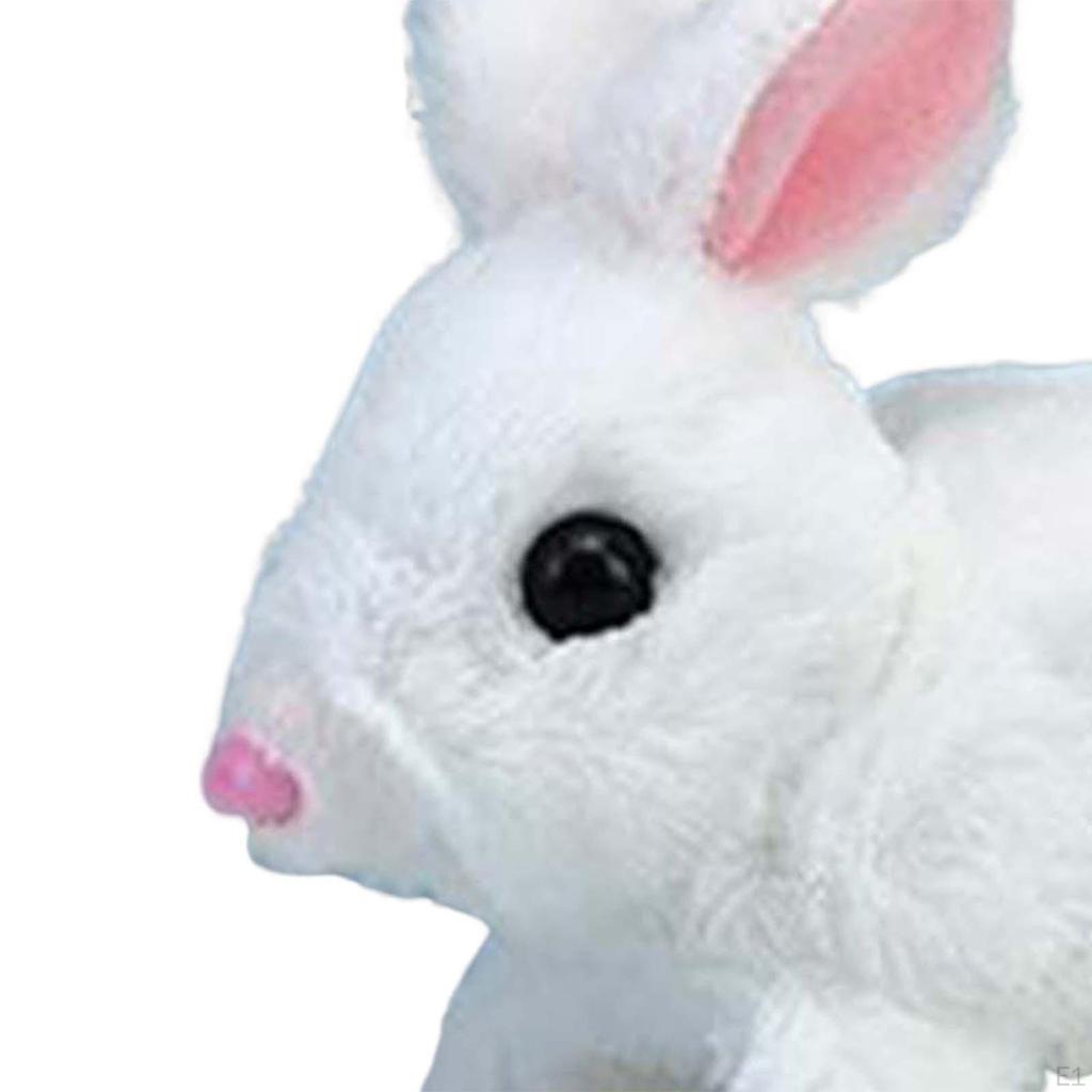 Electric Figurine Plush Toy Bunny Doll Feedable Stuffed Animals for Birthday Gift, Play House