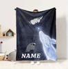 Custom Name Wolf Flannel Blanket Throw Blanket Soft Warm Sofa Bed Home Decor Unique Gift