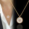 Titanium Titanium Steel White Shell Velvet Inlaid Clavicle Chain