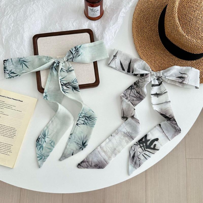 Silk Scarf, Long Bow Braided Hair Band, Neck Protector, Small Scarf, Multi-purpose Bag, Hat Streamer, Waist Belt.