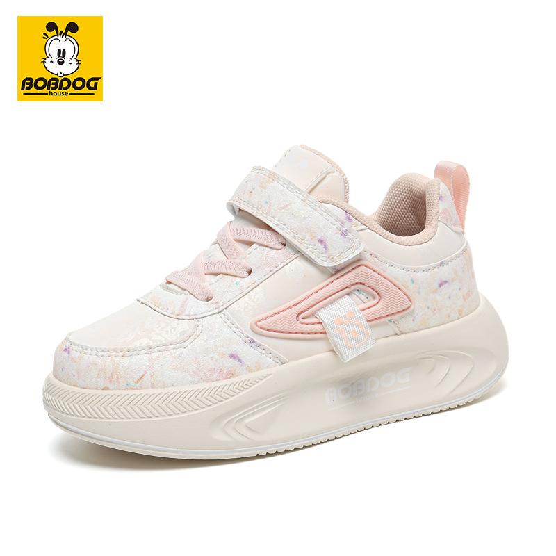 Babu Bean Classmate Boys Shoes Spring and Autumn New Leather Surface Waterproof Casual Board Shoes Girls Shock Absorption Children's Sports Shoes