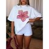 Fashion Style New Fashion Casual Loose Print round Neck Short Sleeve T-shirt Top Printed T-shirt Top