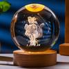 3D Constellation Crystal Ball Night Light Laser Engraved Birthday Gift Glass Sphere Home Desktop Decoration with Wooden USB Base