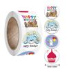 500-Piece Happy Birthday Self-Adhesive Round Sticker Set for Cake, Gift, and Card Decoration