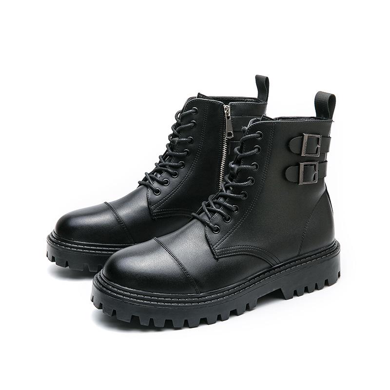 

Large size high-top Martin boots 22 years old new autumn British locomotive boots leather boots 121 38 чёрный