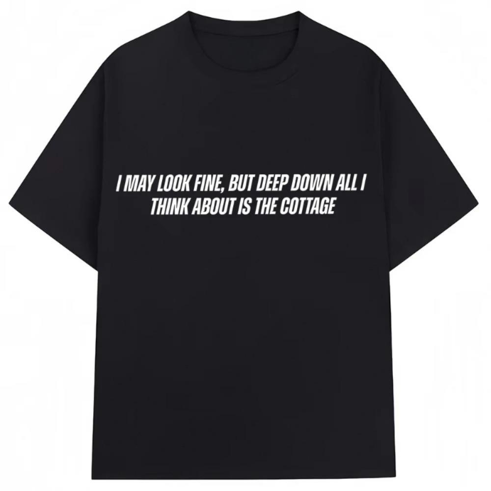 

Heated Rivalry T Shirt I May Look Fine But Deep Down All I Thank about Is The Cottage T-shirt Men Women Pure Cotton Shirts S