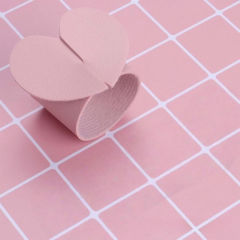 

1pc Leather heart napkins,European style plates,hotel restaurant tables,napkins,organization and storage rings,buckles рожевий