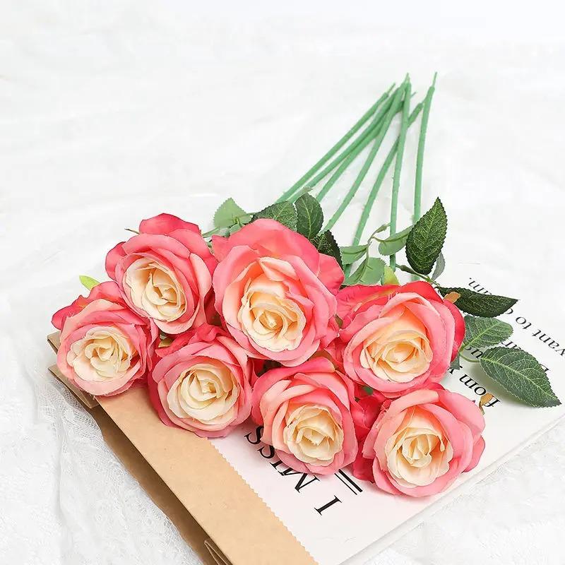 3/5Pcs Artificial Rose Flowers Bouquet For Home Room Decor Bridal Wedding Bouquet Centerpieces Flower Garden Floral Arrangement