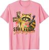 Still Feral Just Forgiven Funny Christian Raccoon Faith TShirt Womens Fashion Floral Print Graphic Saying Tee Y2k Novelty Gift