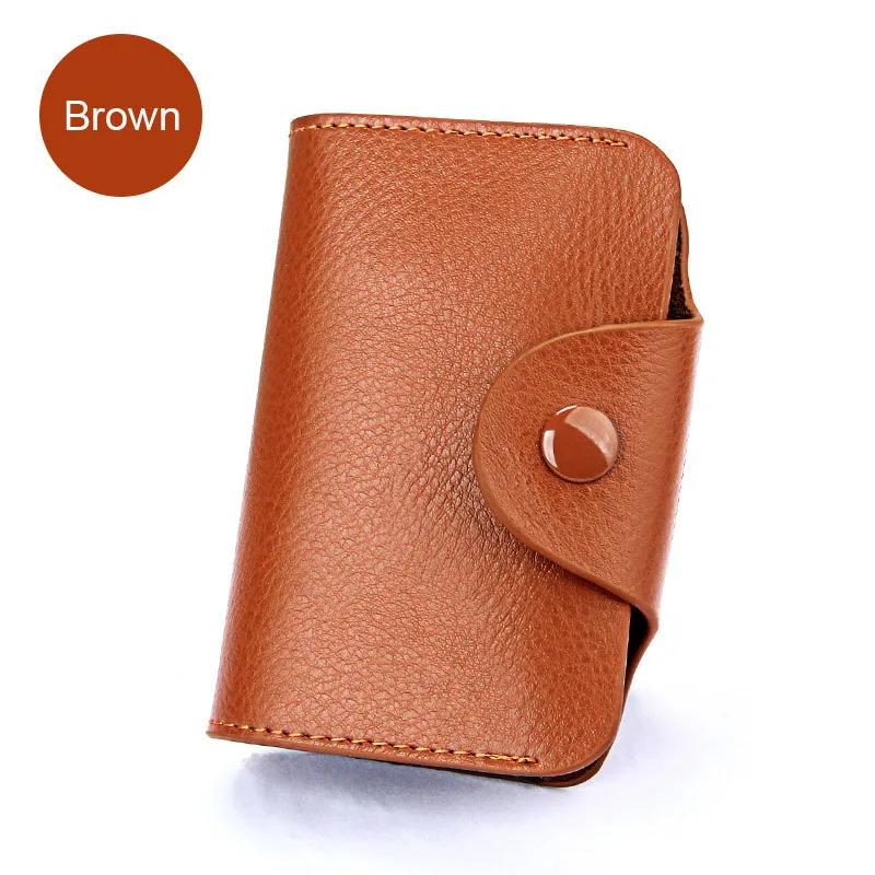 Genuine Leather Unisex Business Card Holder Wallet Bank Credit Card Case Id Holder Bag Men Women Cardholder Minimalist Wallet