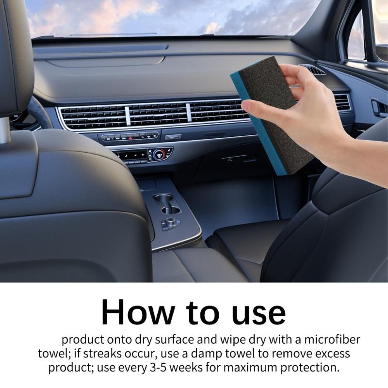 100ml Interior Polish Detailer Dashboard Polishing Cleaner Multipurpose Car Cleaner with Sponge & Wipe Detailing Cleaner