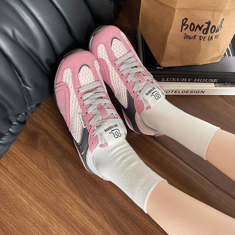 Mesh breathable color matching casual sports shoes new flat women's versatile board shoes trendy shoes