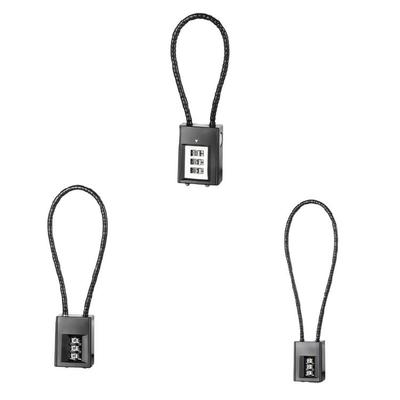 Combination Lock Cable Lock for Travel, Luggage, Cycling Helmets, Wire Rope 3 Digits Padlock Password Code Security Lock