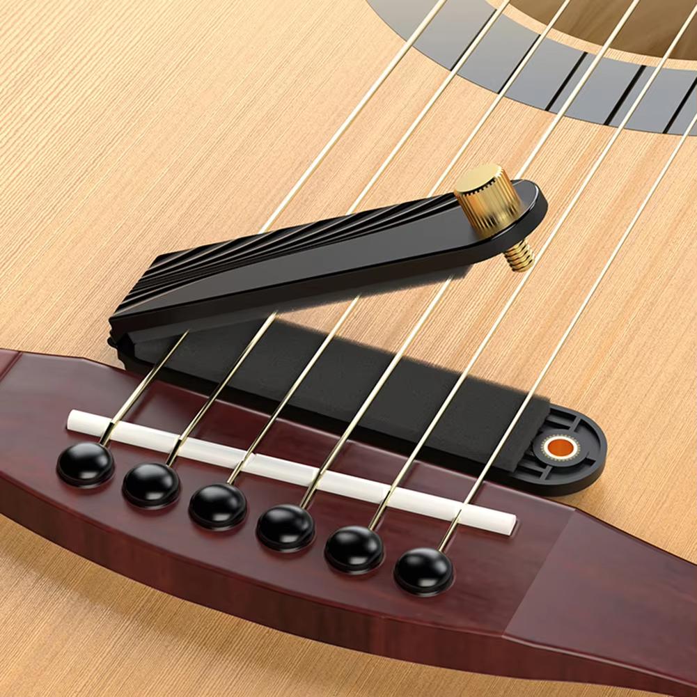 Pro Guitar Mute Silencer Pad | 3D Neoprene Acoustic Dampener | Noiseless Home Practice & Studio Recording Accessories
