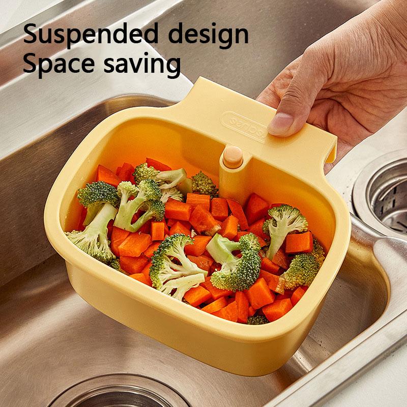 1pc Kitchen Sink Filter Basket, Sink Washing Basin Anti Leak Filter Basin, One Click Press Type Grid Drain Storage Rack