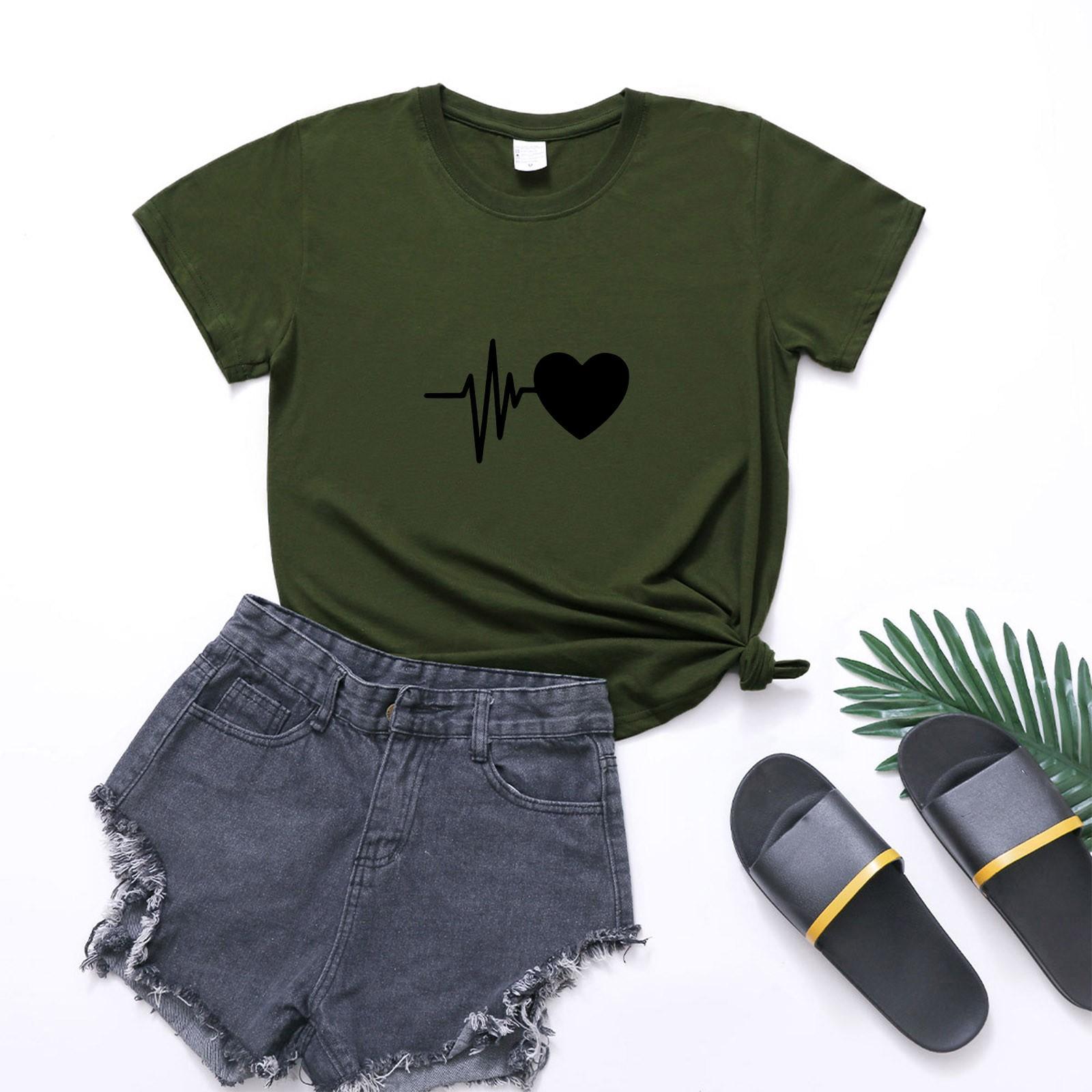 

Футболки с графическим принтом Уличная повседневная одежда с коротким рукавом с принтом L армия зеленый