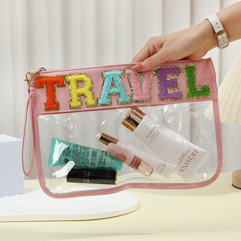 1PC Makeup Bag Transparent Cute ID Bag Waterproof Portable Handbag Large Capacity Makeup Bag