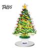 Angel Figurine for Mantel Xmas Acrylic Ornament, 2D Flat Tree Gingerbread Man Ornament with Seasonal Tabletop Display Rotatable Base, Christmas Table