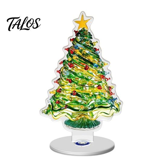 Angel Figurine for Mantel Xmas Acrylic Ornament, 2D Flat Tree Gingerbread Man Ornament with Seasonal Tabletop Display Rotatable Base, Christmas Table