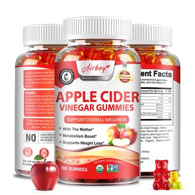 Gommes au Vinaigre de Cidre de Pomme 500mg - Brûleur de Graisses, Perte de Poids & Nettoyage, Détox