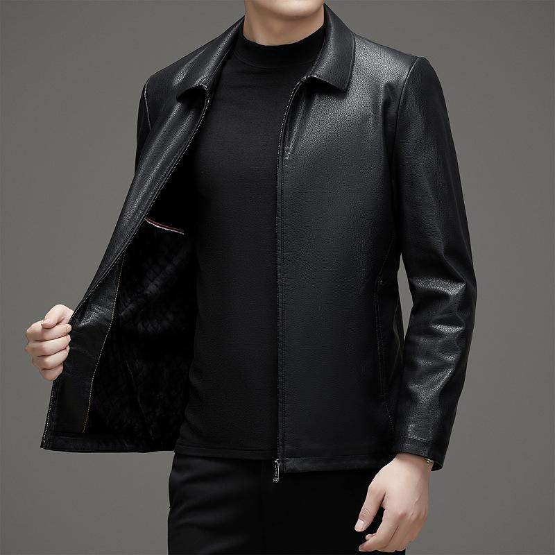 Куртка из натуральной кожи мужская весенне-осенняя — фото 5