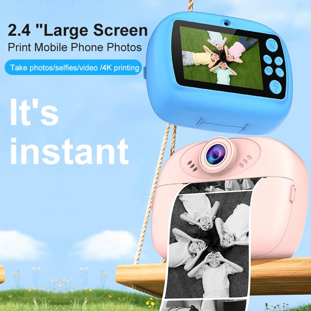 Children's camera, black and white automatic printing, HD dual camera, 2.4-inch large screen