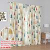 2pcs 2D flat printing Merry Christmas Curtain Forest and Snow Durable 100% Polyester Fabric Without Electricity Festive Holiday