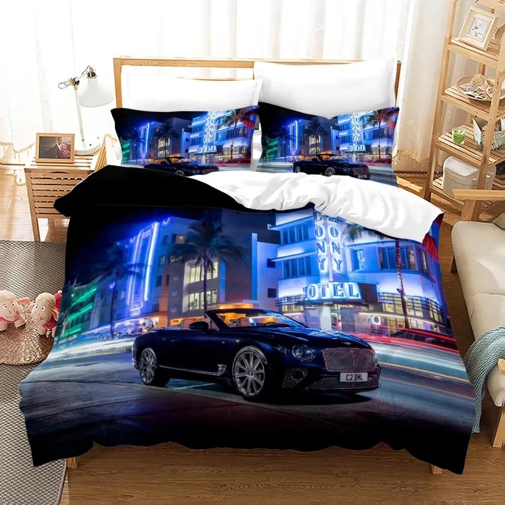 Cartoon Race Car Quilt Cover  for Decorating Bedrooms, 3D Digital Printing, Cartoon Car Bedding Set Gifts for Children Boys
