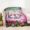 Tiger And Roses Blanket Suitable for Offices, Travel, Living Rooms Also a Good Gift for Friends and Family Suitable for All Seasons.