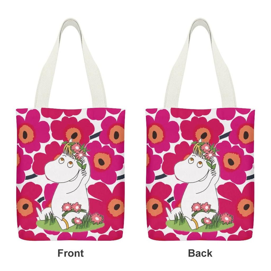 THEBEASTPIE Moomin Tote A4 Canvas Shopping Shoulder Large Capacity Canvas Bag with Perfect for Commuting to Work or Popular and Stylish Character Bag,