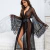 Long European and American Large-size Erotic Underwear Sexy Nightdress European and American Transparent Women's Long Dress
