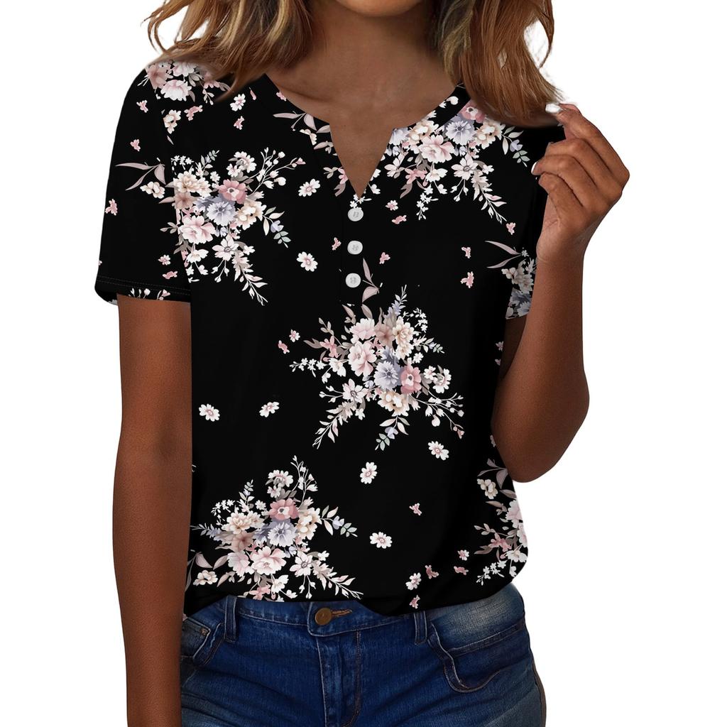Summer Tops For Women Button Down Blouses For Women Dressy Casual V Neck T Shirts
