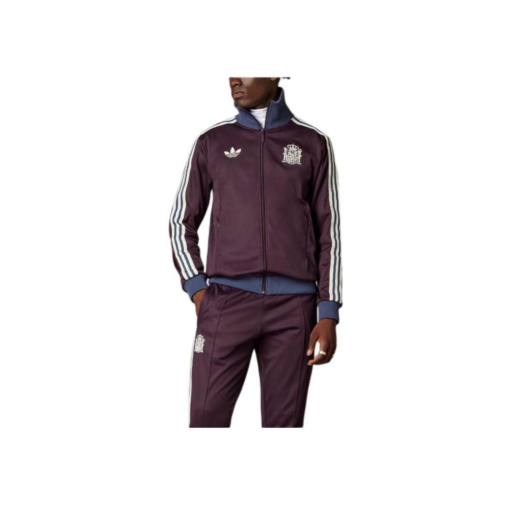 Adidas Originals Beckenbauer Track Top Spain Football Casual Culture Jacket Men Tops Burgundy IU2136