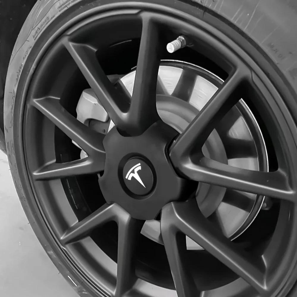Autosticker Tesla 4 Stuks 180mm Voor Tesla 3 X S Y Originele Wieldeksels Auto Wielnaafkappen Decoratiesticker ABS Auto Wieldeksels Emb