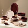 Simple Threaded Tableware Set, Bowls And Plates, Soup Bowls And Plates, Ceramic Creative Household Housewarming Bowls, Tableware And Chopsticks