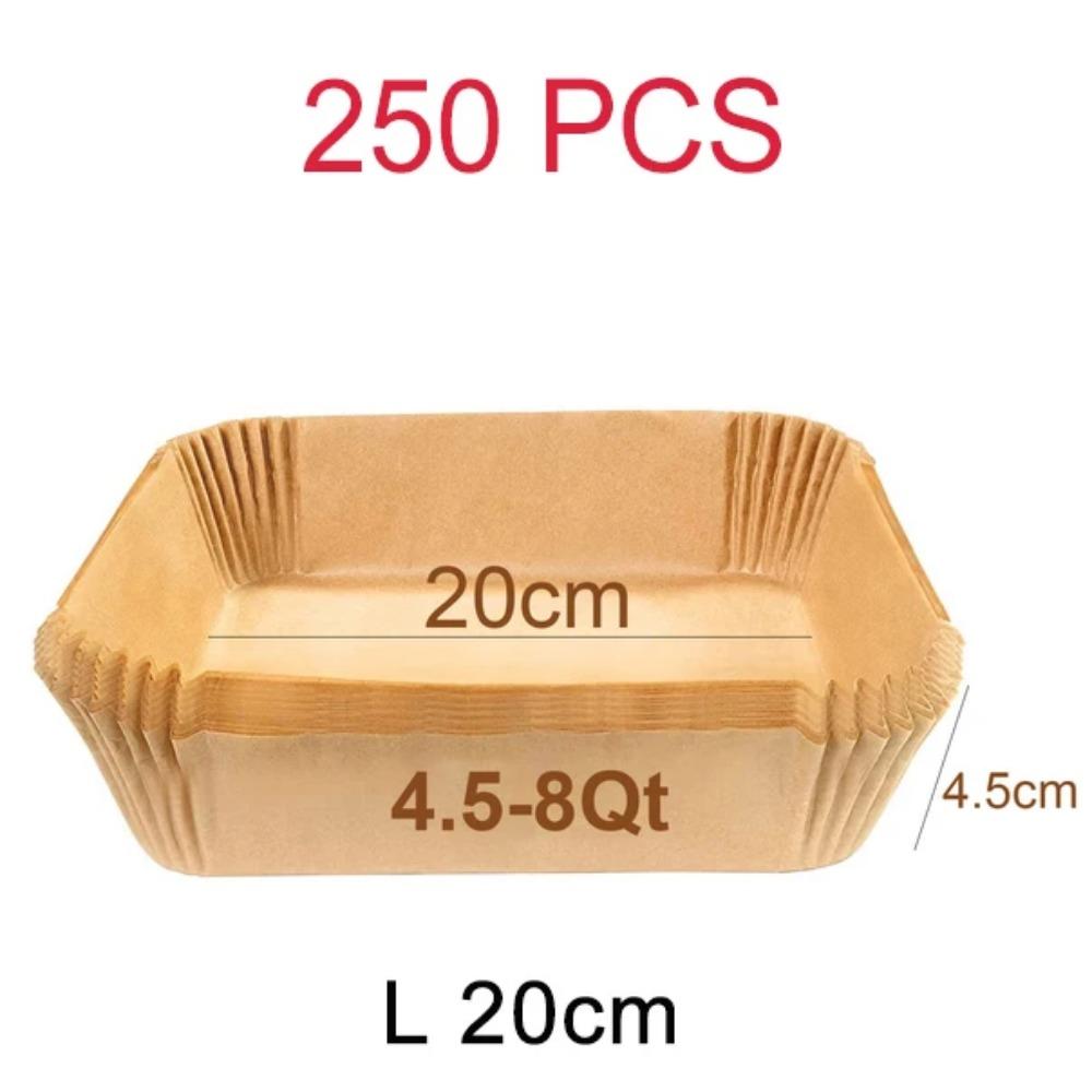 Large Air Fryer Paper Liner 23cm Square/Round Oil-proof Disposable Parchment Special Paper Tray Baking Mat Air Fryer Accessories