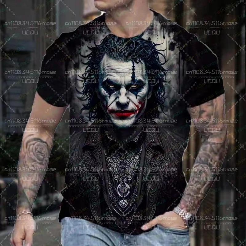 Joker 3D Printed T-shirt Summer New Street Fashion Round Neck Short Sleeved
