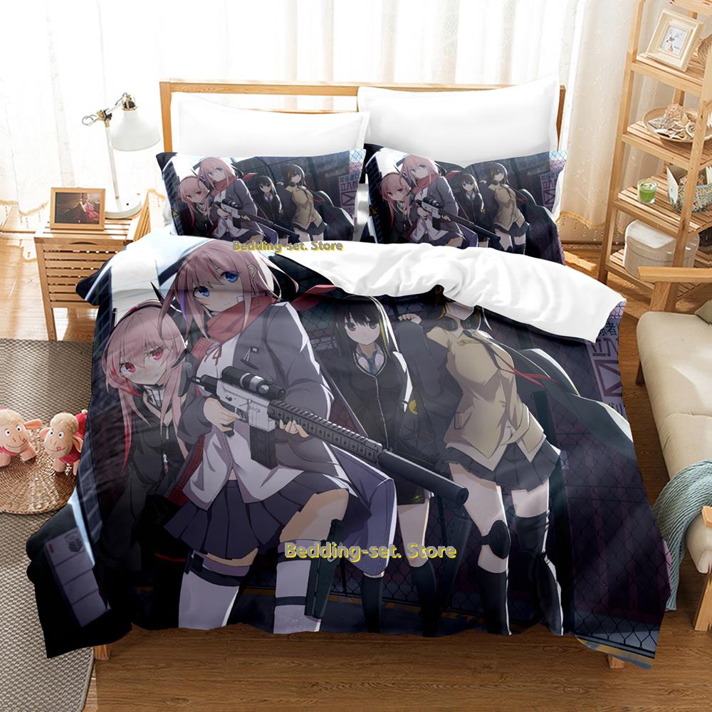 Game Girls Frontline Bedding Set Single Twin Full Queen King Size Bed Set Adult Kid Bedroom Duvetcover Sets Anime Kawaii 2023