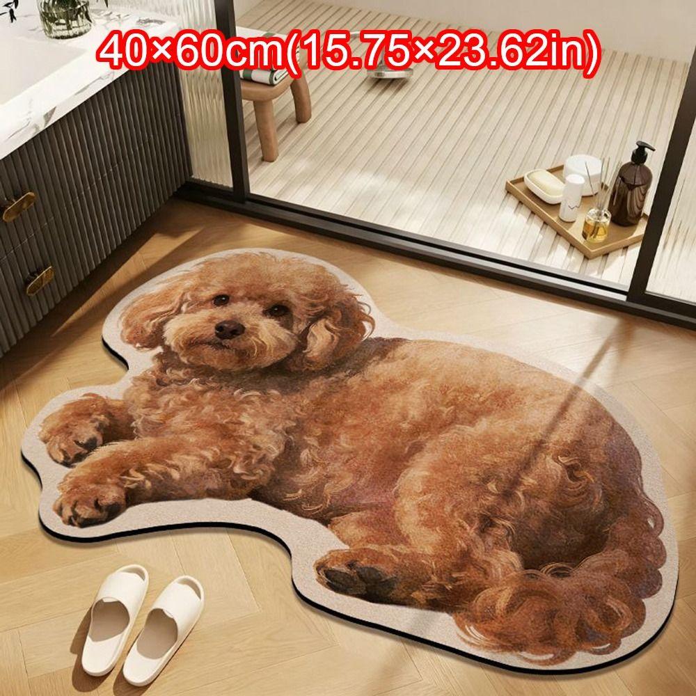 Pet Theme Rug Dog Shaped Rug Special-shaped Animal Floor Mat Cute Puppy Print Rug Bedroom Decor